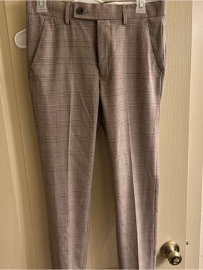 ASOS Design Men's Plaid Dress Pants - Brown & white 30x32